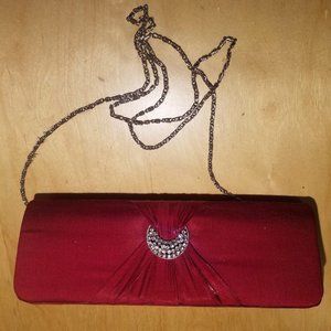 Maroon - party bag with rhinestone